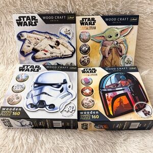 Trefl Star Wars Wooden Shaped 160pc Puzzle Bundle - Set Of 4